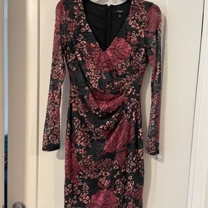 Festive Autumn-colored lace detailed dress